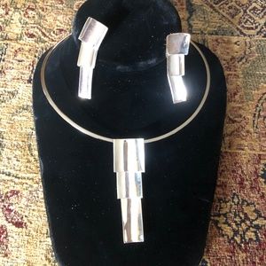 Vintage Sterling Silver necklace and earring set.